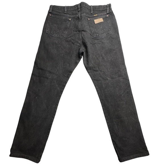 VTG Wrangler 1013MWZWK Jeans Mens 38x32 Black Denim Straight Leg Classic Fit - Picture 1 of 16